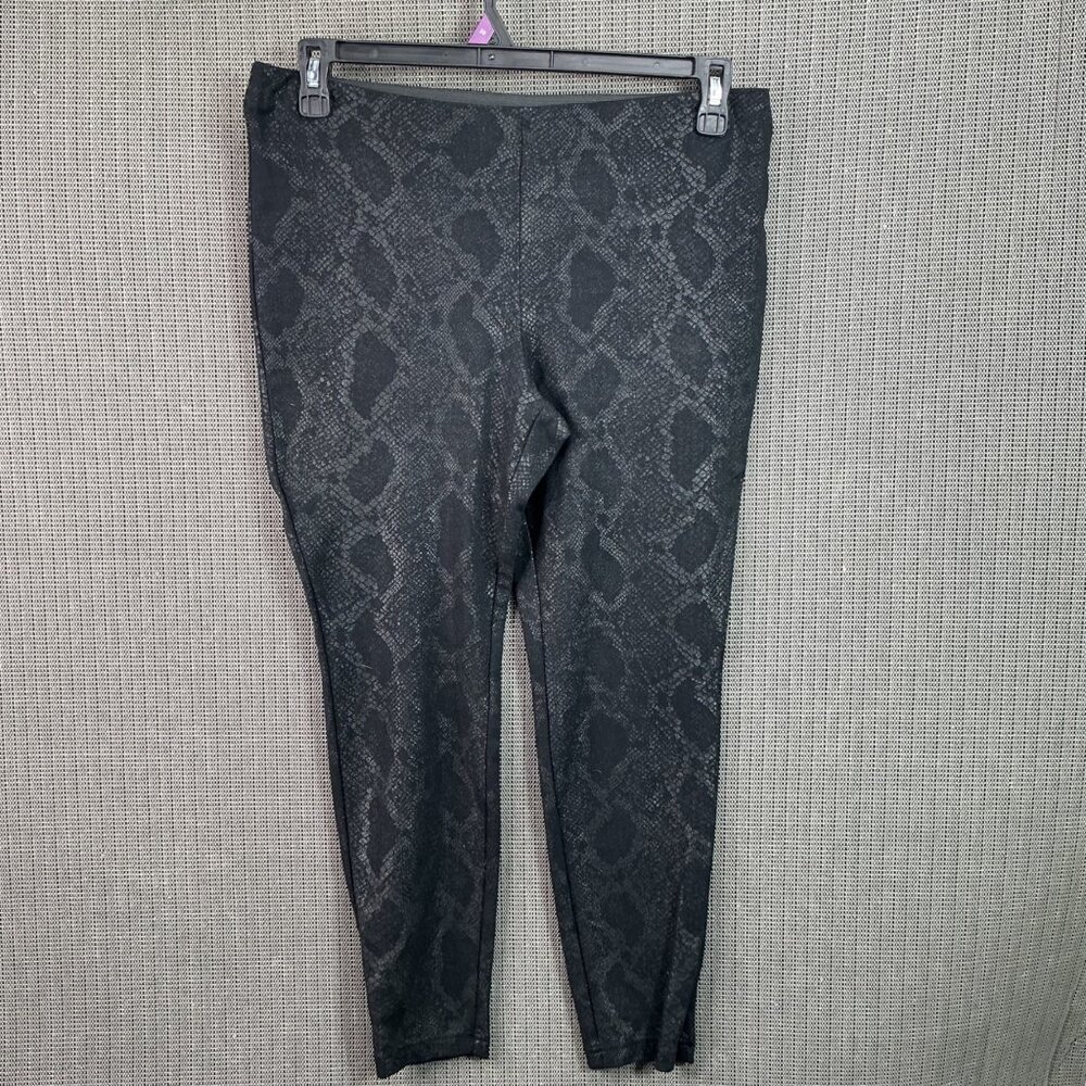 INC Womens Size 10 Black Snake Print Ankle Leggings Slip-On on Skinny